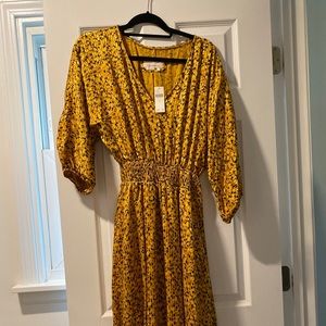 Anthropologie gold and black dress